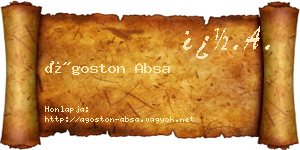 Ágoston Absa névjegykártya